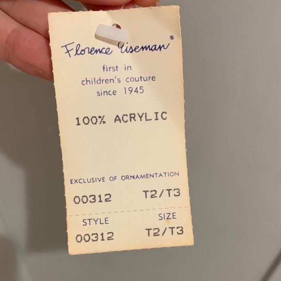 NWT Girls Florence Eiseman Vintage Crew Neck Red Sweater with Dark Blue Details - Picture 5 of 14